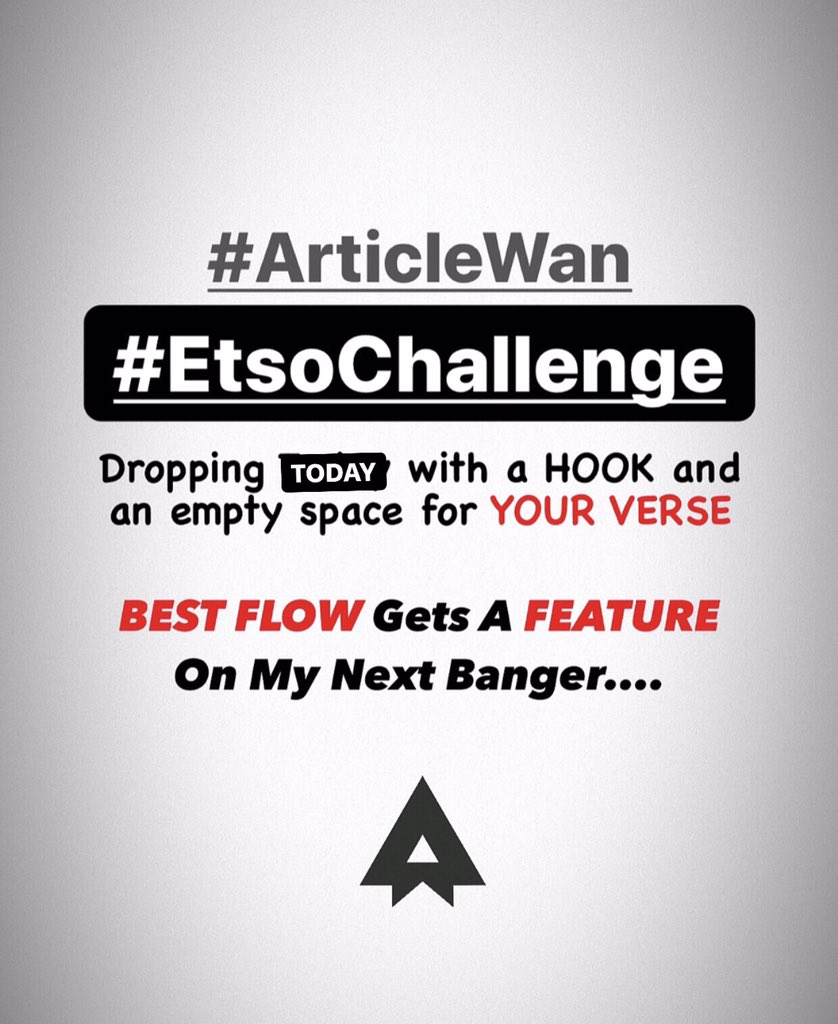 articlewani's tweet photo. YOU READY ??? 🔥🏆🔥  #EtsoChallenge 
.
.
#ArticleWan https://t.co/eIbLWBiWDw