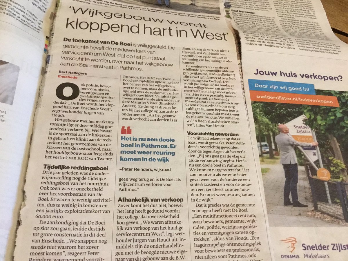 mvisservoorn's tweet photo. @EnschedeAnders heeft verschillende keren aangedrongen op behoud van #DeBoei
Nu mooi resultaat en blij dat het is gelukt om #DeBoei te behouden voor #Pathmos en stadsdeel West. https://t.co/r6zWKh6gen