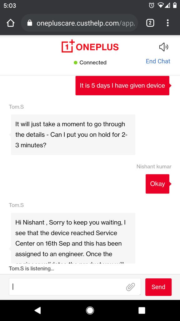 nishantk2011's tweet photo. @oneplus service standards of one plus India and how they provide resolution. https://t.co/2XY04LFDFR