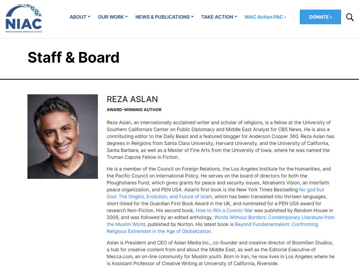 THREAD1)Let it be known that Reza Aslan is a member of  #Iran's lobby group  @NIACouncil. https://www.niacouncil.org/board_of_advisors/reza-aslan/?locale=en  https://twitter.com/rezaaslan/status/1307107507131875330
