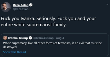 2)Sen. Warren officially voiced gratitude for Reza Aslan’s endorsement.Aslan is member of  #Iran’s DC-based lobby group  @NIACouncil & has close relations with Tehran's regime.Congress is considering a probe into NIAC. It is now more imperative than ever before.