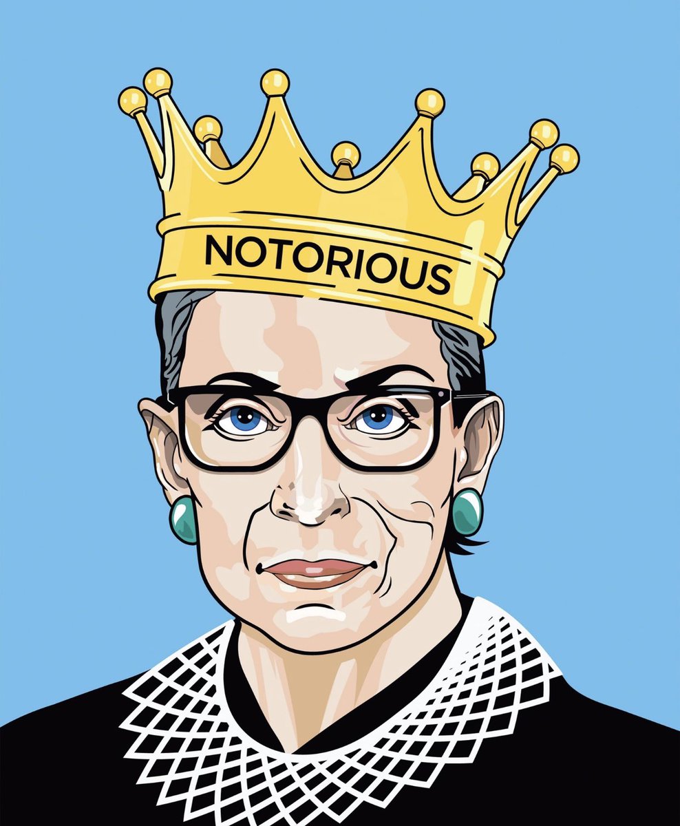 I showed this drawing to my 2 yr old daughter this morning and asked if she knew who it was. She smiled and said RBG. 
Thank you for fighting for us all. 
#NotoriousRBG