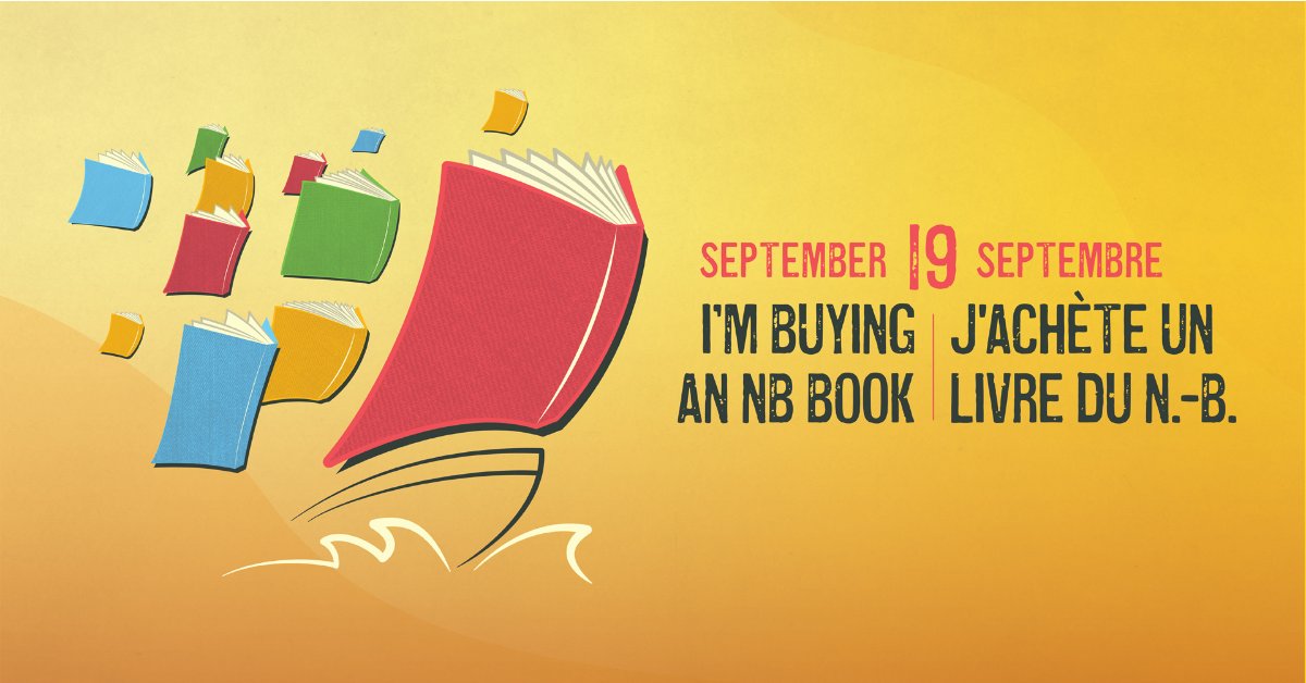 AUJOURD'HUI! Célébrez la journée 'J'achète un livre du N.-B.' en visitant votre librairie locale ou en ligne pour vous procurer les livres des auteurs et des autrices d'ici! 📚  
 
Partagez vos suggestions de livres N.-B. avec nous! #19septembre #monlivreNB #jelislocal