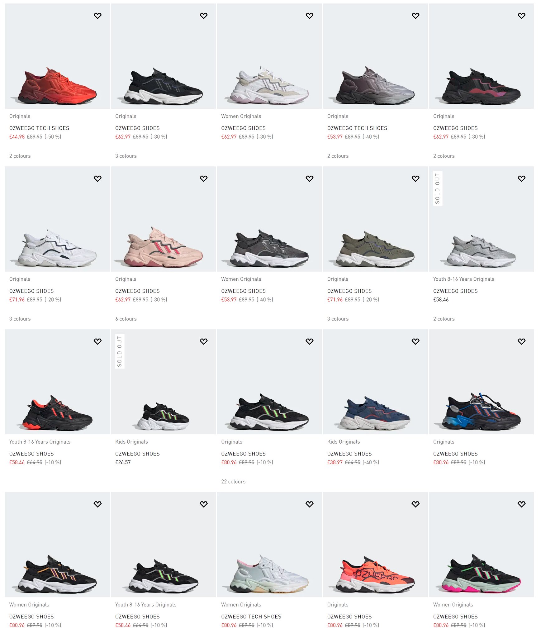 ozweego colours