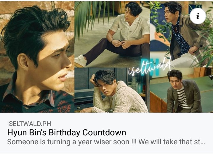 'Life is a journey. Enjoy every mile.'

Let's take a look at some of the Birthday greetings from Hyun Bin's fan. Click this link below. 🔗iseltwald.ph/countdown.html

#HyunBin #BirthdayCountdown #DAY26of30 #Iseltwald_PH