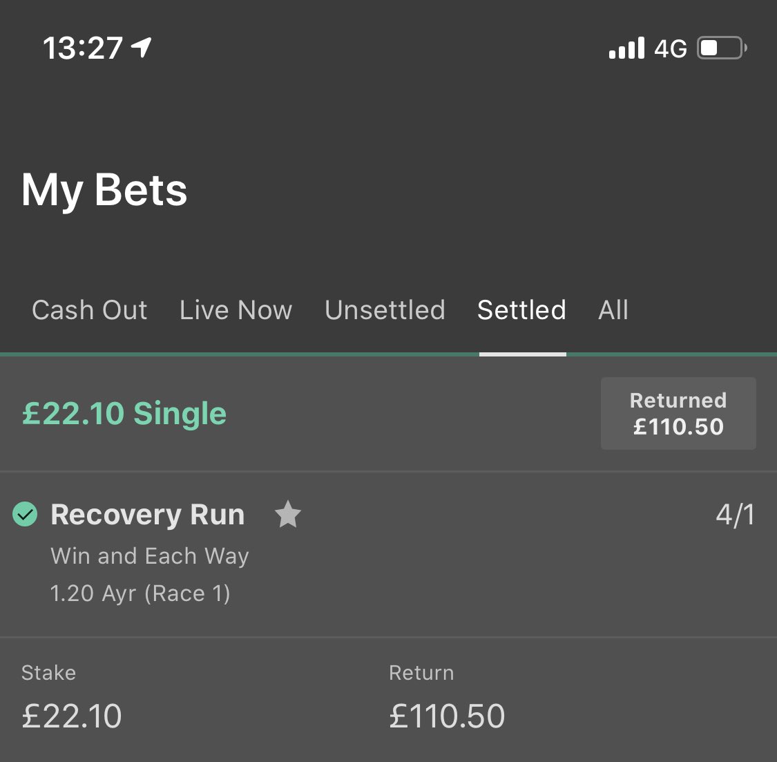 Good start to the day <a href="/alanrog3/">Alan Rogers</a> let’s hope for a few more 😎