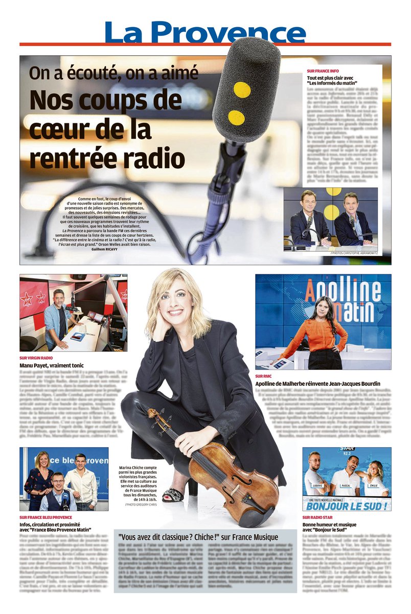 Les coups de cœur de la rentrée : à lire ce dimanche dans @laprovence 📻 #FM #MHz @vincentgiret @mvoinchet @jecasalta @FreddoPau @marina_chiche @Camillepayan @ManuPayetOff @RenaudDely @Marcfauvelle @radiostartwit @bleuprovence @mariebernardeau @SoleneDelobelle @apollineWakeUp https://t.co/q7n9UGTm53