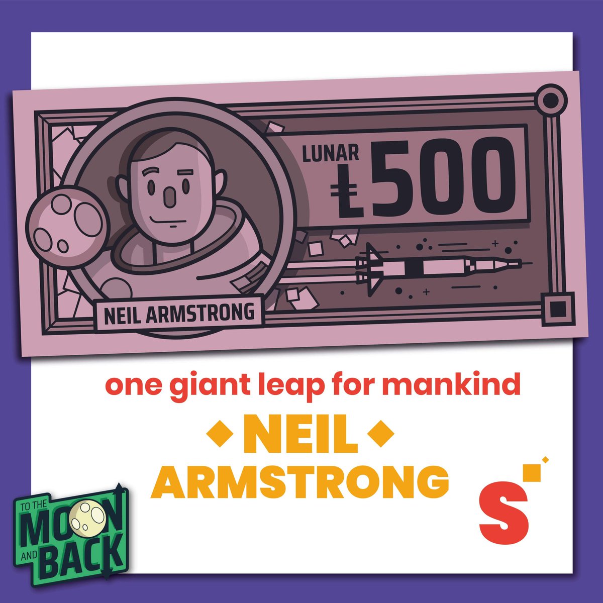Perhaps the most iconic name in the history of space travel. In 1969 Neil Armstrong had an appointment with history. He gets a well-deserved place on the most valuable lunar bill.

Don't forget that you can still determine who lands on the 200 lunar banknote!