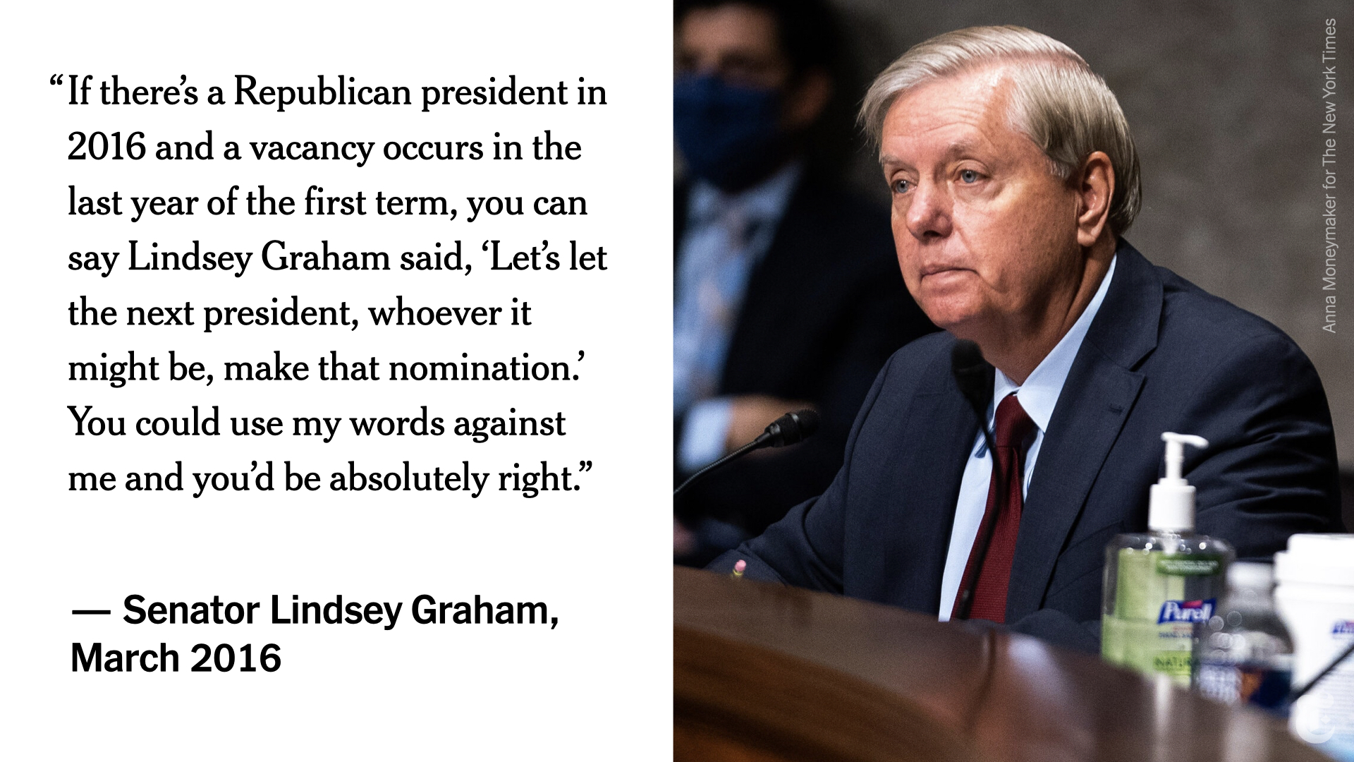 The New York Times Sen Lindsey Graham Chairman Of The Senate Judiciary Committee And In Position To Oversee Any Judicial Confirmation Signaled That He Would Backtrack From His 16 Vow