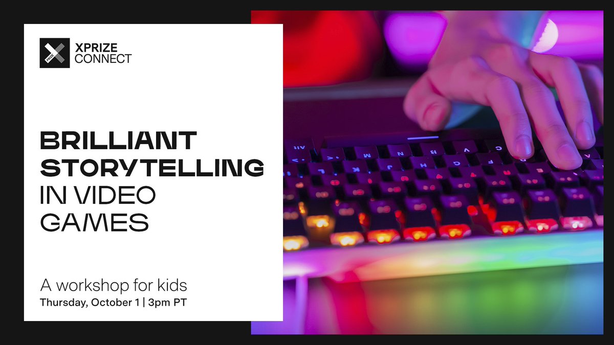 xprize's tweet photo. Join two-time globally ranked video game player, @Videogamesprof, on Thurs, Oct 1st from 3 - 4 pm PT for your last chance to get support for XPRIZE Connect’s Code Games! 🎮 👾

Ready, set, register 👉🏼 👉🏾 👉🏿 https://t.co/eOhMYFbz7L   
 
#xprizeconnect #codegames #kidswhocode https://t.co/khsvz0wnj5