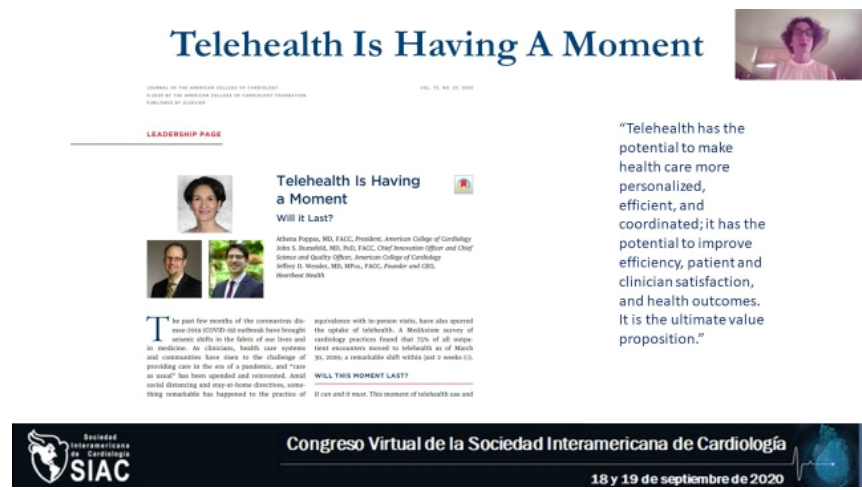 SIAC_cardio's tweet photo. #SIACvirtual
COVID19 y enf. CV: el rol de la telemedicina
Dra. @athenapoppas 🇺🇸
@CongresoSIAC https://t.co/oLQXHuYDvS