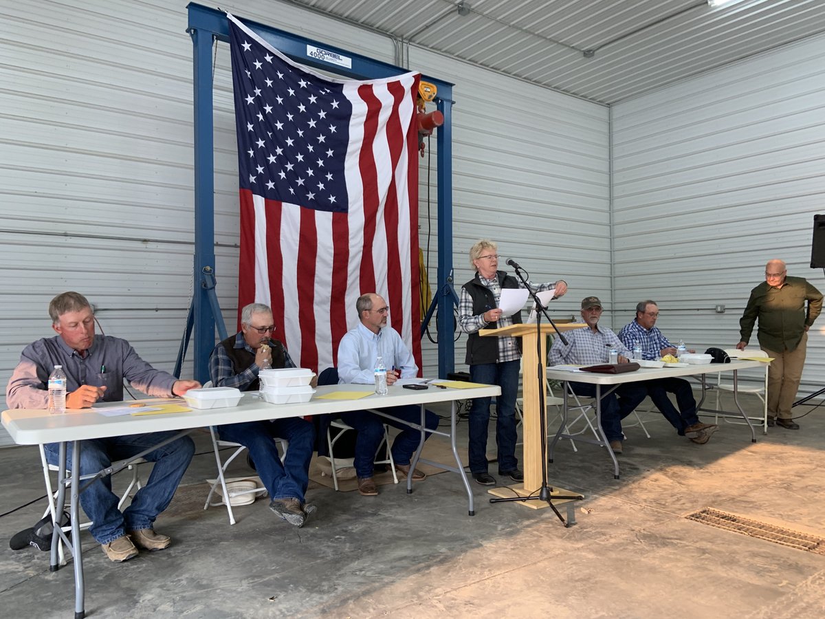 MtMECA's tweet photo. MECA CEO Gary Wiens enjoyed attending Southeast Electric Cooperative’s special meeting last night in Ekalaka. Here, Board President Karen Kreitel conducts the meeting. Replete with a wonderful sloppy joe dinner, members re-elected trustees and amended bylaws. https://t.co/X8ceF0Sed3