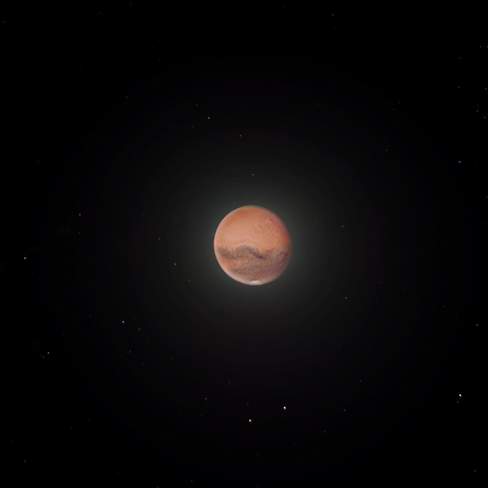 AJamesMcCarthy's tweet photo. I took two pictures of Mars last night roughly 2 hours apart. The planet's spin showed me different features, highlighting the largest Volcano in the Solar System in one and a continent-wide canyon in the other. #astrophotography #space #opteam https://t.co/phVpYtj1zB