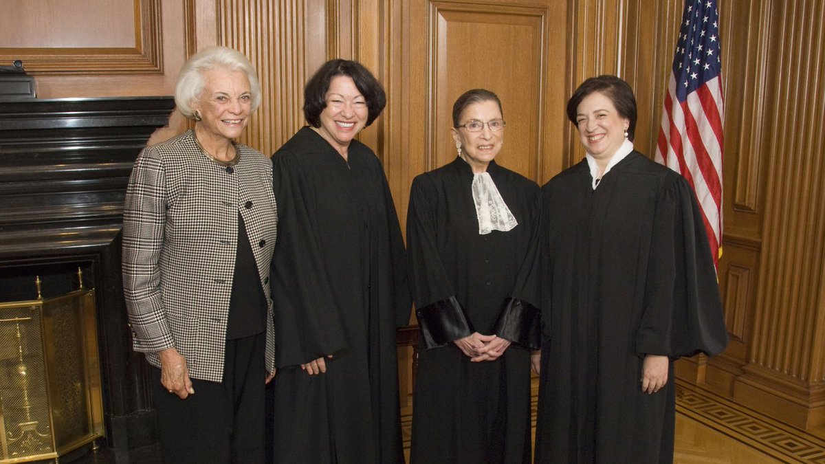 1) 2002: Ginsburg in her Supreme Court chambers2) 2003: Ruth and Marty listen to an address by Justice Breyer at Columbia 3) 2009: Ginsburg is greeted as she arrives to hear a Presidential address to Congress4) 2010: the only four women Justices to date pose together.