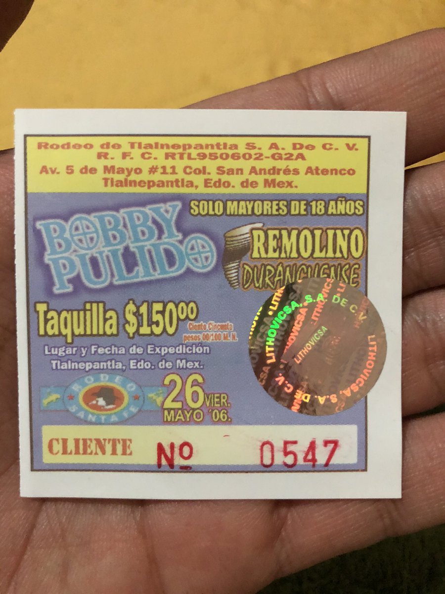 GRADEZ's tweet photo. @bobbypulido425 mira lo que me fui encontrando, el pase para lo que fue uno de mis mejores días, se te echa de menos por acá 🙋‍♂️@rodeostafe 

#atulado https://t.co/Q9DZrvCZFC