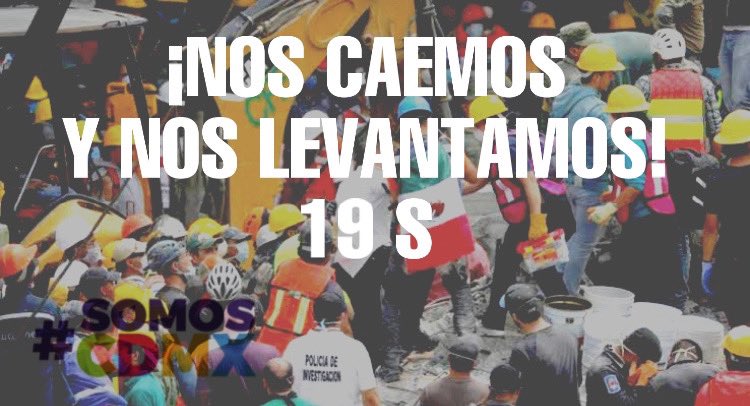 orgSOMOSmx's tweet image. Hoy se cumplen 35 años del temblor del 19 de septiembre de 1985 y 3 años del de 2017 en la CDMX. Seguiremos recordando año con año esta devastadora historia.
#SomosCDMX
#SociedadEnMovimiento
#SOMOSVA!
#19deSeptiembre
#19S
#SomosSolidarios
#SomosResilientes
