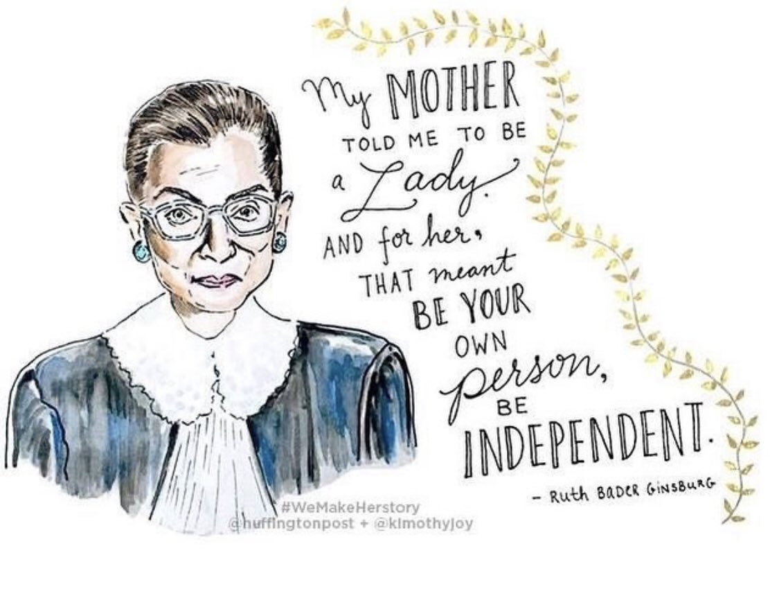 LibellenK's tweet image. “My mother told me two things constantly. One was to be a lady, and the other was to be independent. #riprbg #notoriuosrbg #feminist #fightforyourrights