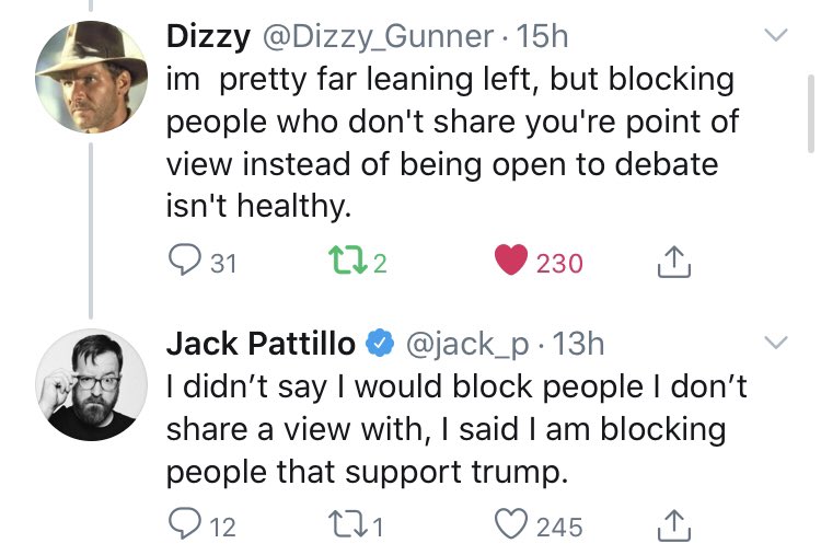 Now we have tweets made by  @jack_p that basically consists of him encouraging people to build echo chambers (which are unhealthy), and attacking people for even slightly disagreeing with him. Jesus Christ this is just sad, pathetic, and stupid.