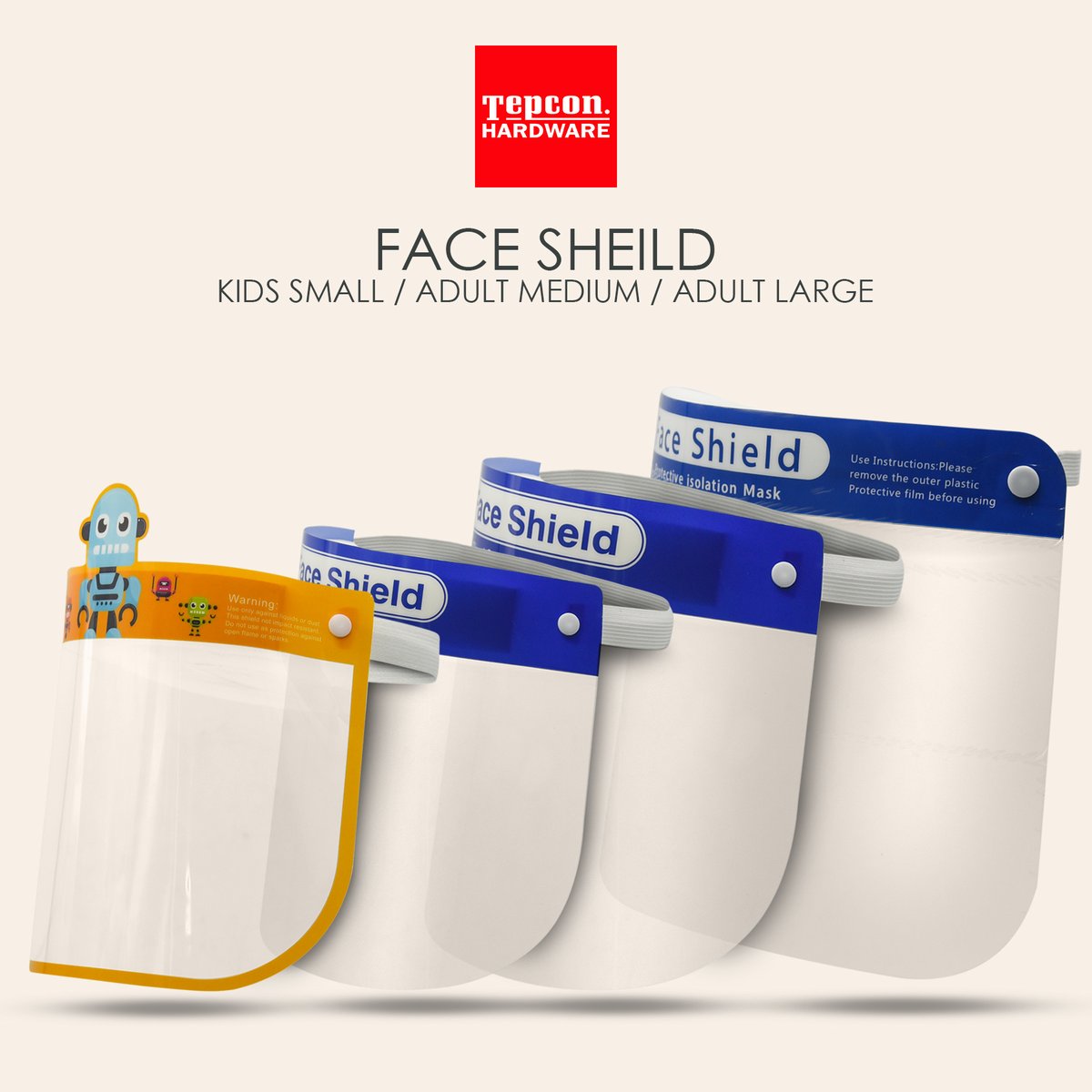 FACE SHIELDS
FOR KIDS AND ADULTS

Follow the link below to find more info:
tepcon.com.mv/v1/product-cat…

#tepcon #tepconhardware #home #health #safety #faceshield #kids #adults #covid-19 #coronavirus #staysafe