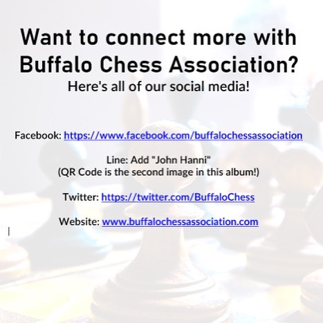 BuffaloChess's tweet photo. Want to connect more with Buffalo Chess Association?
Here's our social media!

Insta: https://t.co/OTTGmvSn6w
Line: QR Code in this post!
Website: https://t.co/Mq0G8iqKG1
Tumblr: https://t.co/q3wNZ3dDiD

#chess #buffalochess #buffalo #buffalochessassociation https://t.co/BddCqzAz0l