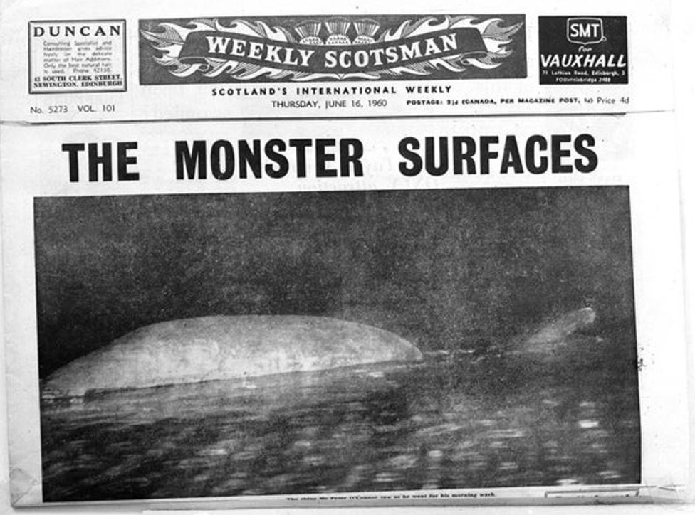 And so the O’Connor photo appeared on the front page of the Weekly Scotsman on June 16th, 1960, and then in several other newspapers too…  #LochNessMonster  #Nessie  #monsters  #cryptozoology