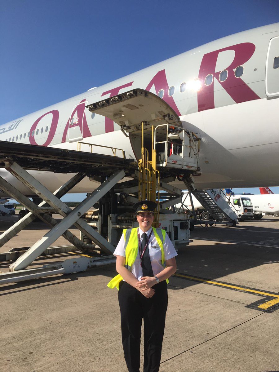 belfastairport's tweet image. Delighted to welcome Captain Pamela Forsythe from Ballycastle at the helm of this amazing @qatarairways B777.