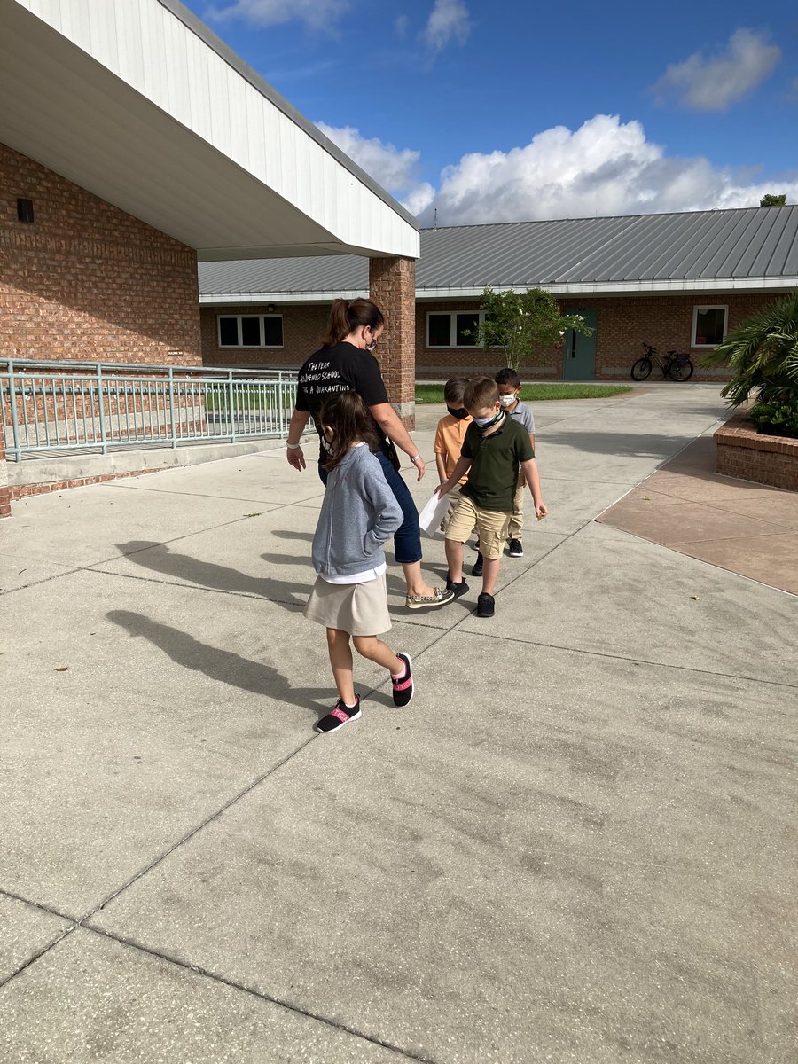 On Friday Ms. Devaney greeted each my students. They were excited to see her. This is the new norm of saying hello them. I love my principal.