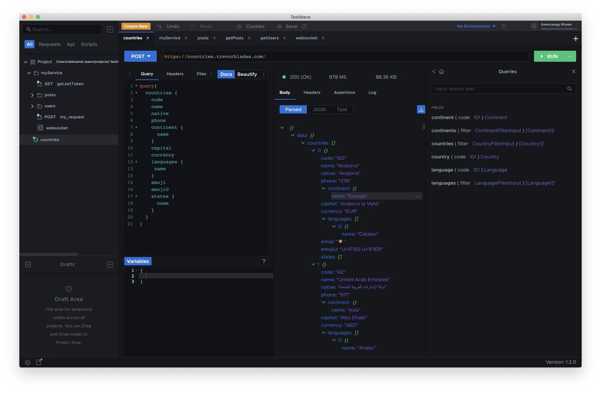 testmace_soft's tweet photo. Hello! 👋 We recently published a new version of TestMace! 🤓

TestMace 1.2.0 release notes🗒:

Added features:
 - GraphQL support 🚀
 - Websocket support 🚀
 - Node disable feature
 - Drag’n’Drop for headers and parameters

#TestMaceAPI https://t.co/9OD2MoDg0i