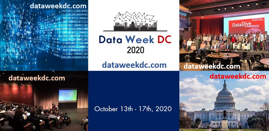 DataCommunityDC's tweet photo. We are excited to again bring to the DC Data Community Data Week DC 2020.  Please go to https://t.co/fb9Po7Lrgf to learn more.  Check out the events calendar, some great events have already been posted with many more coming soon! #DCTech #DataScience #data #digitalliteracy https://t.co/m8eIlhIW7b