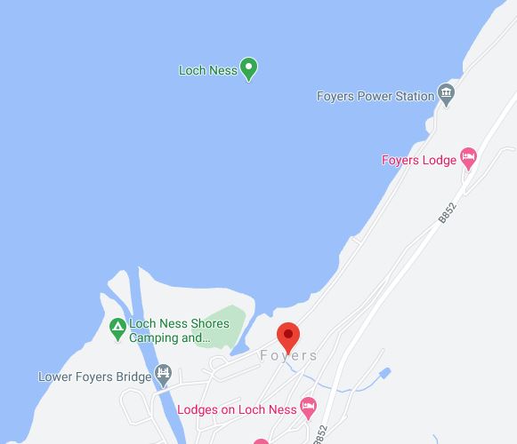 Did the location where O’Connor take the photo reveal any clues? We know where he took the photo (a contrast with some other famous  #Nessie photos): specifically, near Foyers on the loch’s southern shore. There’s still a popular camping area there today (map from google maps)…