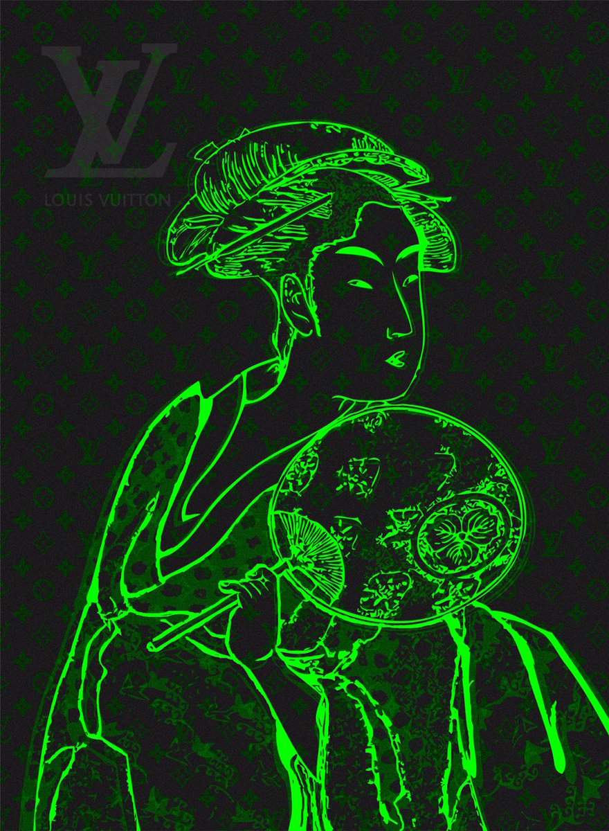shell_jill's tweet photo. 喜多川歌麿『団扇をもつおひさ』×LV

#浮世絵 #歌麿 #オマージュアート #ルイヴィトン #インテリア #お洒落 #アートポスター #芸術の秋 #ukiyoe #utamaro #louisvuitton #interiordesign #hommageart #artposter #popart #shelljill https://t.co/9ErDRtNg16