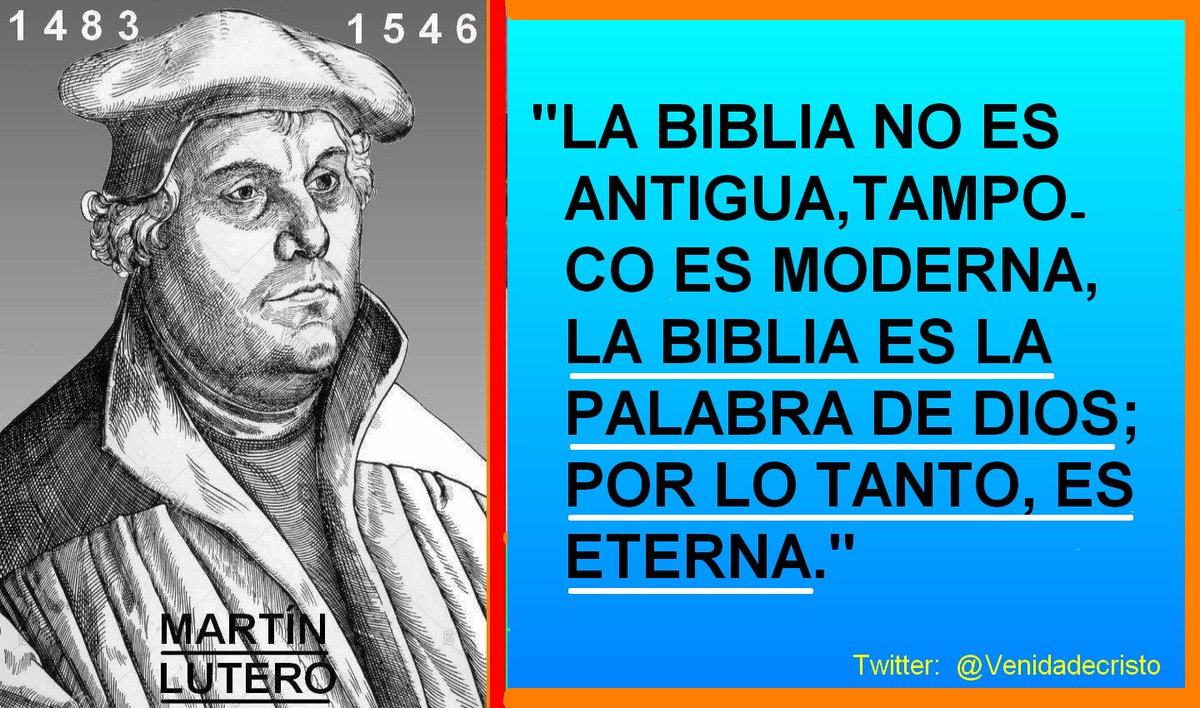 Venidadecristo's tweet photo. FRASES INSPIRADAS DE CREYENTES CRISTIANOS. Martín Lutero. #Jesus #Jesucristo #Salvador #Cruz #Dios #Sabiduria #Biblia #Escrituras #FelizSabadoATodos #19Septiembre #Creyente #Espiritu #BuenSabado #Evangelio #Paz #Fe #Todopoderoso #Jehova #Milagro #Frases #Inspiradas #MartínLutero https://t.co/dUaC935oa2