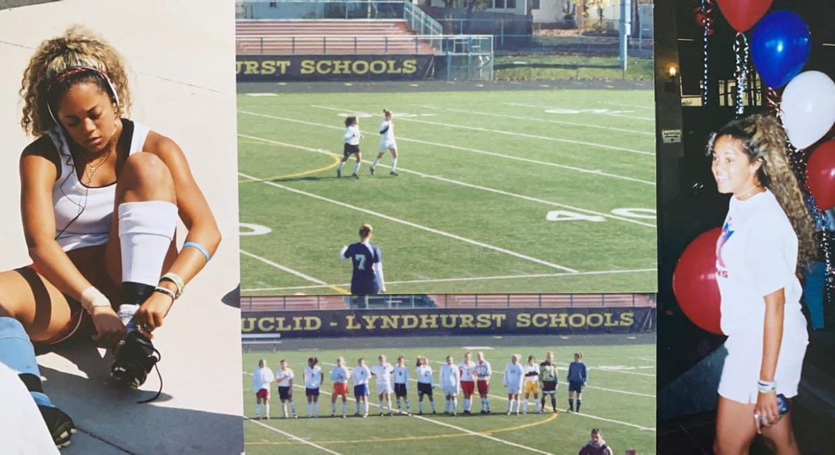 GoldenGoals9's tweet photo. Throw Back 🤣 This is me getting ready for the OYSAN state cup championship, playing in the greater Cleveland all star game, and attending an award ceremony for the Olympic Development Program. https://t.co/goGc2SuD2U