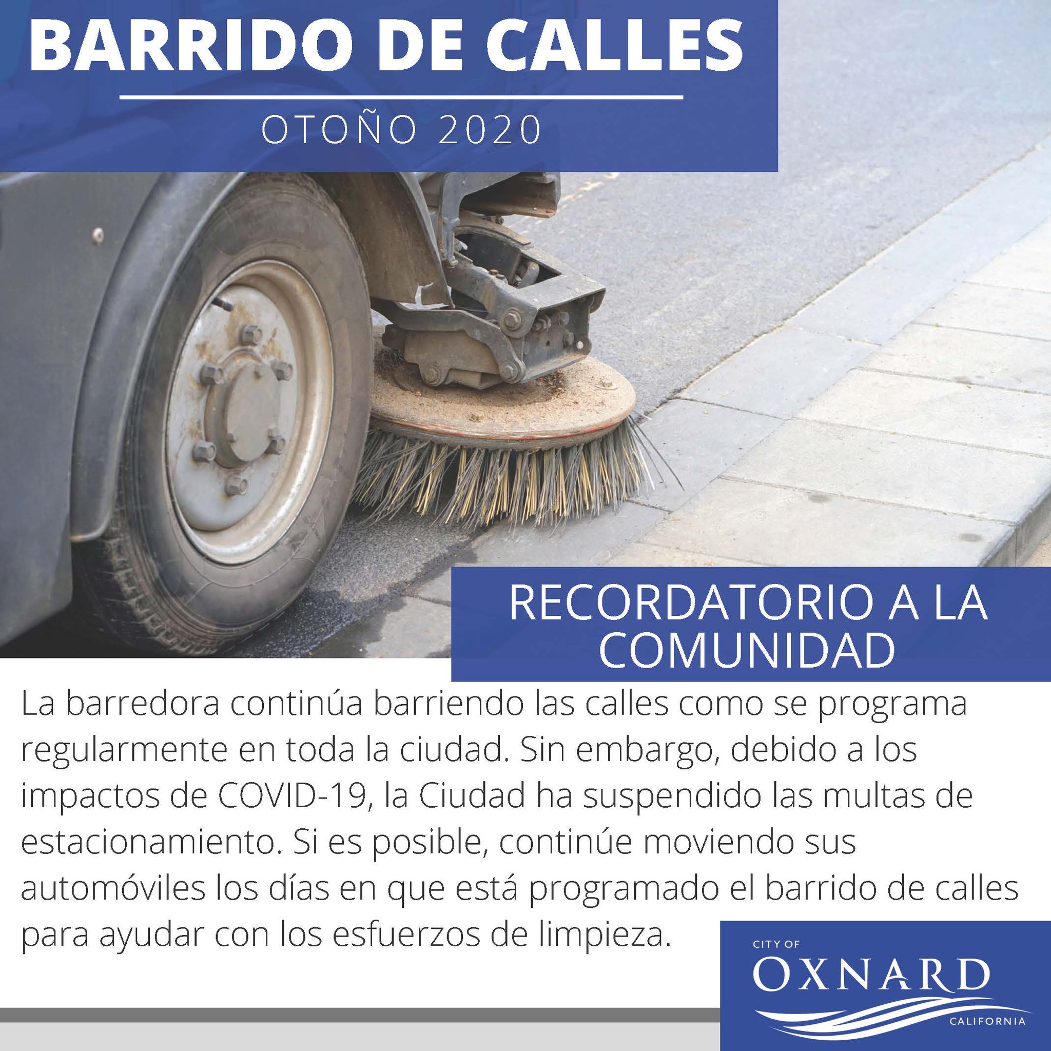 City of Oxnard on Twitter "Street sweeping is continuing as regularly