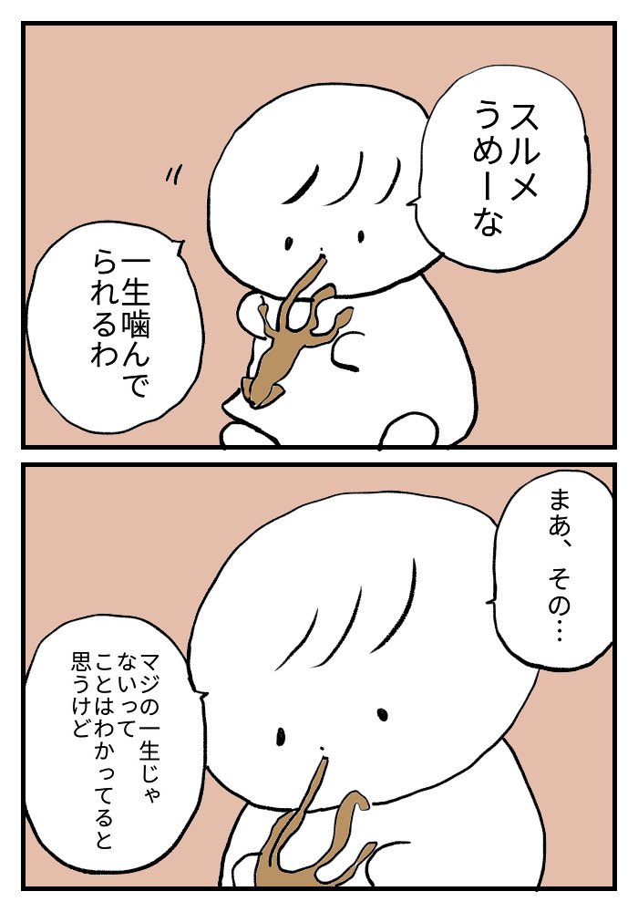 お題「スルメイカ」の漫画です。すぐ「言ったからには本当にやれよ!」と煽ってくる人たちを警戒しています。 