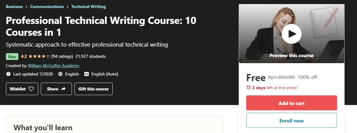 CoursesCrash's tweet photo. Professional Technical #Writing Course: 10 Courses in 1 ( BFree )
https://t.co/qqUkVsySdZ
#crashcourses #UdemyCouponCode #freestudentcourses #UdemyCoupons #BestUdemy #StudyCourses #UdemyCouponCodes #FreeFinanceCourses #UdemyPromo #FreeOnlineCourses https://t.co/WyoRvQ4MNs