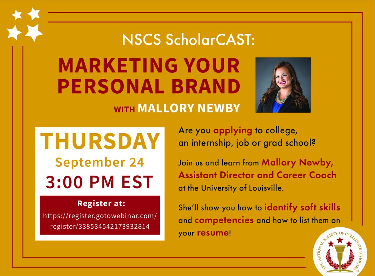 Feeling stuck? Wondering how to get into school or how to get a job? Come learn from the expert and join our latest ScholarCAST on marketing your personal brand. Register now at bit.ly/3hmKtpL