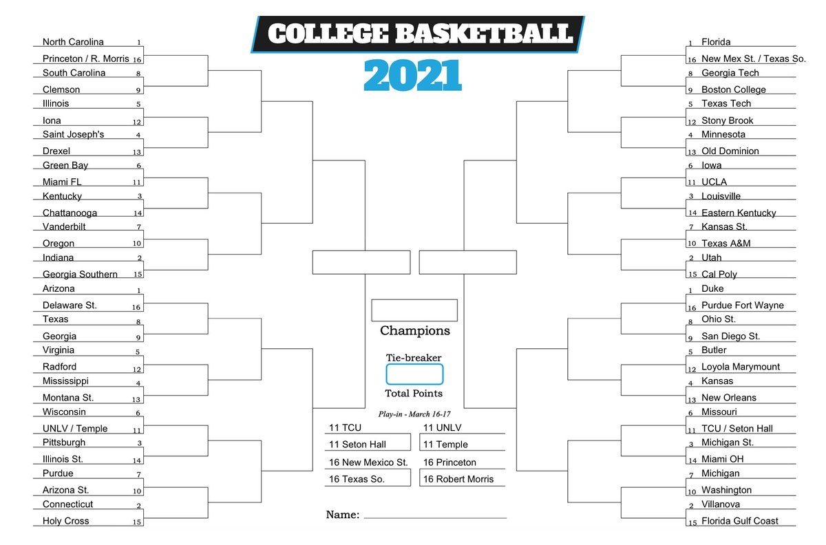 HC_JoeLunardi's tweet photo. Season 3 #HeatCheckSim Pre-season bracketology:

1 Seeds:
UNC
Florida
Duke
Arizona

Last 4 in:
Seton Hall
Miami FL
TCU
Temple

First 4 out:
Cali
Wright St.
WVU
San Diego

Next 4 out:
UAB
VCU
Arkansas
Creighton https://t.co/k68zuyMURz