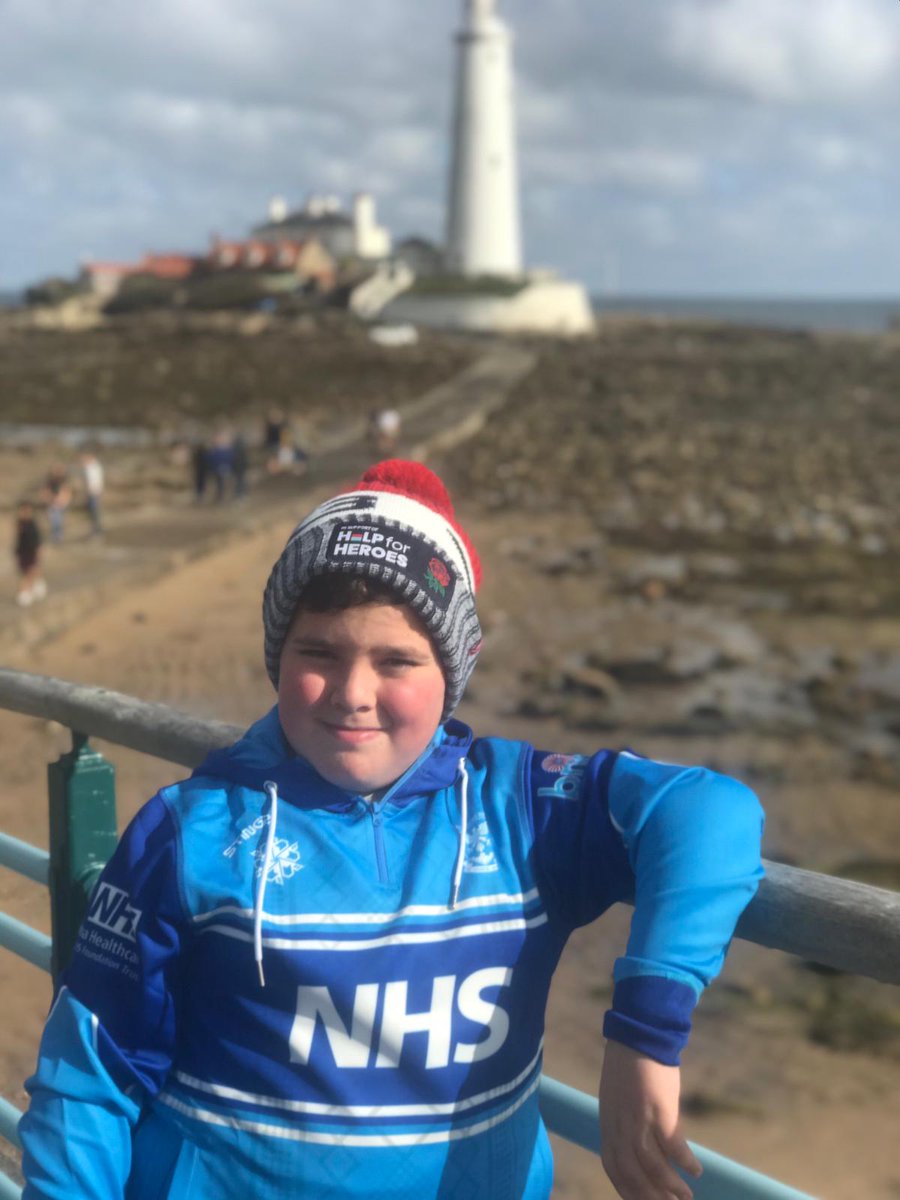Our first NHS top on Tour! Today G took his to see #Stmaryslighthouse Where will you take yours?? <a href="/StingzProwear/">Stingz Official</a>