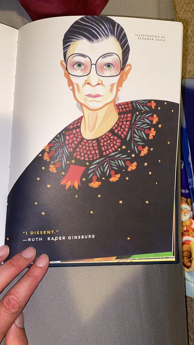 Claire's tweet photo. “I dissent.” Have there ever been two more important words to teach your brave, bold girls? 💪🏽💪🏿💪#idissent #RBG ❤️ https://t.co/tBE3FWL9Ay