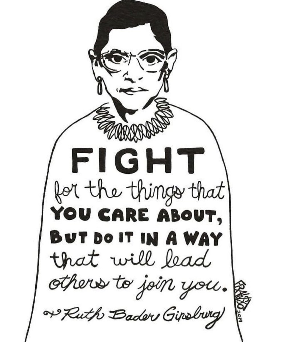 Thank you for your service and dedication to the fight for equality for ALL. Thank you for the inspiration ❤️#yourhonor #NotoriousRBG