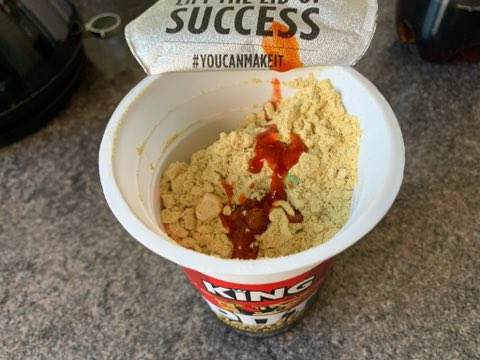 YorkshireTechy's tweet image. My otherwise beautiful and mostly sane wife just did this! Yes you see it right, she put the sauce in the #bombaybadboy #potnoodle *before* the water! She says this is normal! Is it? Or should I signal for help?!