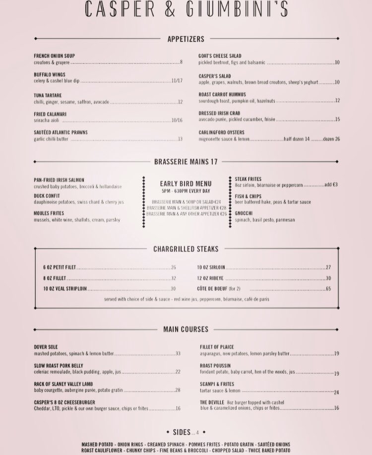 ✨A LA CARTE MENU ✨ - all available for TAKEAWAY (collection only) - Call our crew now on 01 4432699 and get those orders in for a Saturday night C&amp;G Feast ❤️❤️#SupportLocal #TakeAwayAllDay #CallUs #SaturdayNight #CaspersAtHome