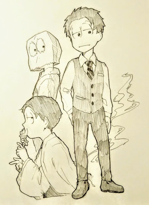 伝奇松と速度+α#伝奇松 #おそ松さん #イラスト 