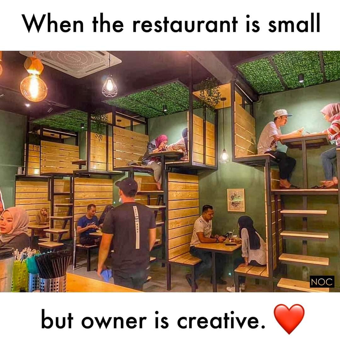 Maximising covers in a small restaurant is always a challenge. Not so sure this would work or be practical in our health &amp; safety lead world but food for thought
#construction #fitout #projectmanagement #interiordesign #retail, #constructionsite #architecture #restaurantdesign