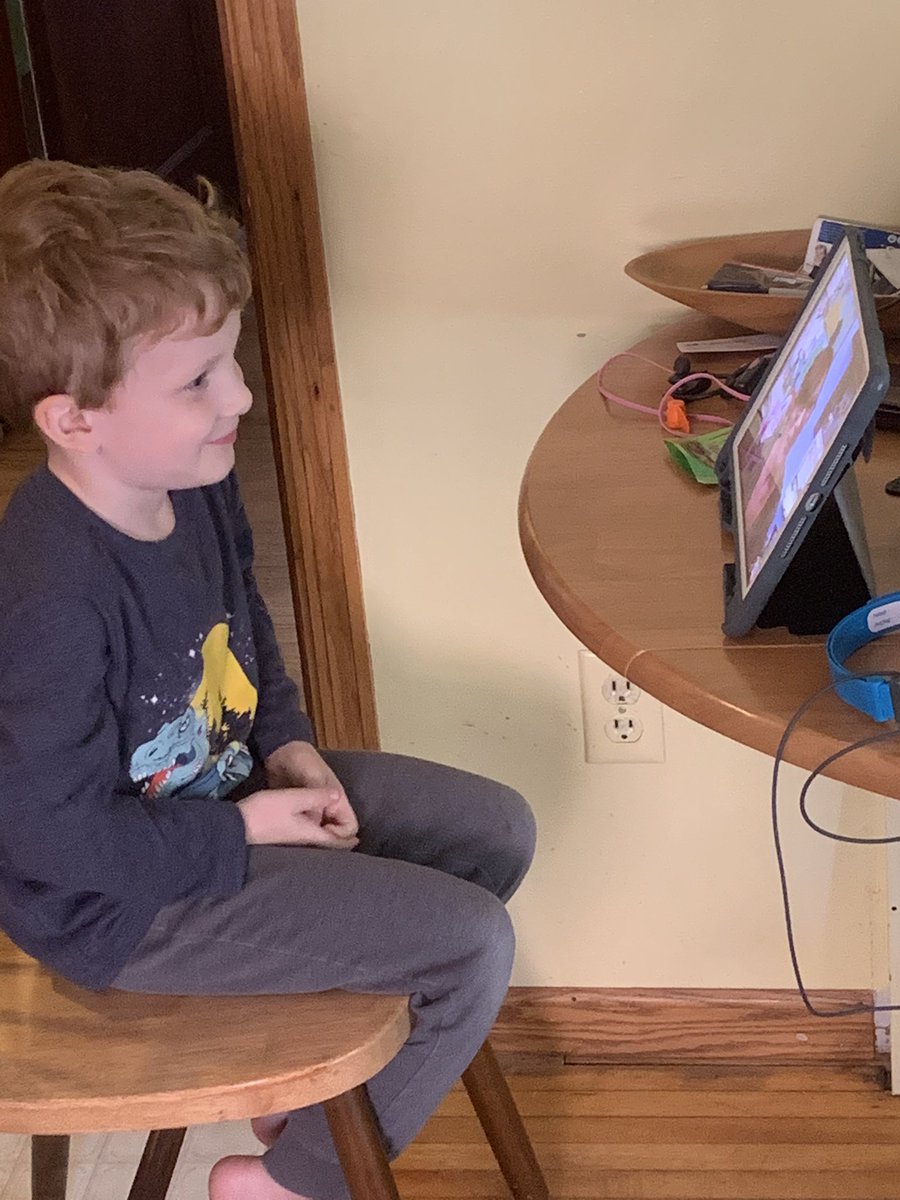 physicswacker's tweet photo. My pre-k kiddo sits with a grin on his face during every meeting with his @SPPS_News teacher. I’m excited to see the look on his face when he gets to meet her in person, whenever that may be. https://t.co/ijKMioeINY