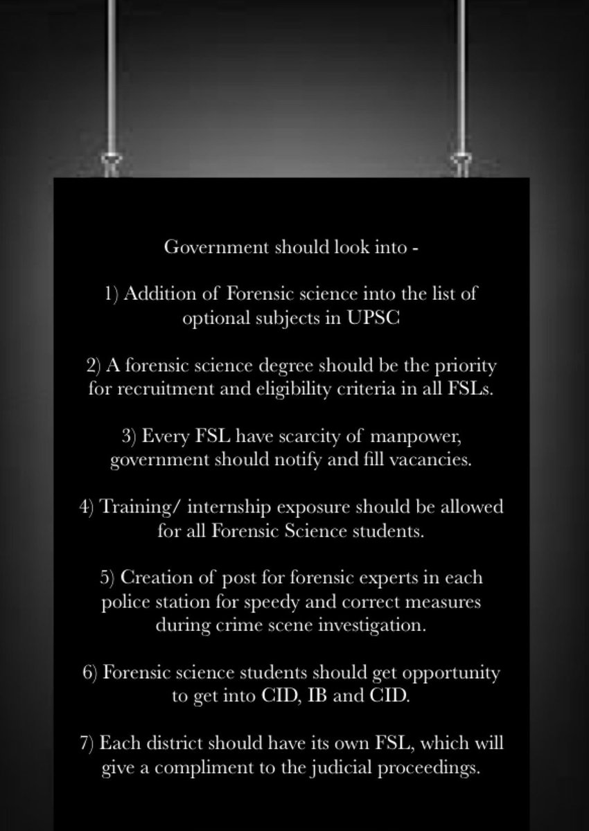 babaraje_speaks's tweet image. Forensic students studying in government colleges have been facing unemployment for years, those who have been trained to provide justice, will they get justice?
@PIBHomeAffairs @AmitShah @PMOIndia @aajtak @NICFS_India
#ForensicS_in_UPSC
#EqualForensicRR #AskForensicJobsfacing