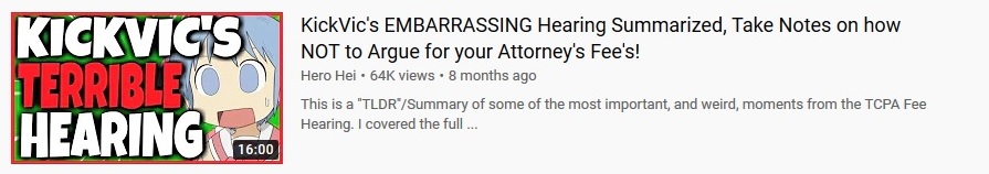 spread false information about VM's case. As can be seen in the titles of these videos, he is trying to create the impression that the other side is desperate and losing in VM's appeal. This is false since, again, due in part to Ty Beard's incompetence, VM has no chance of