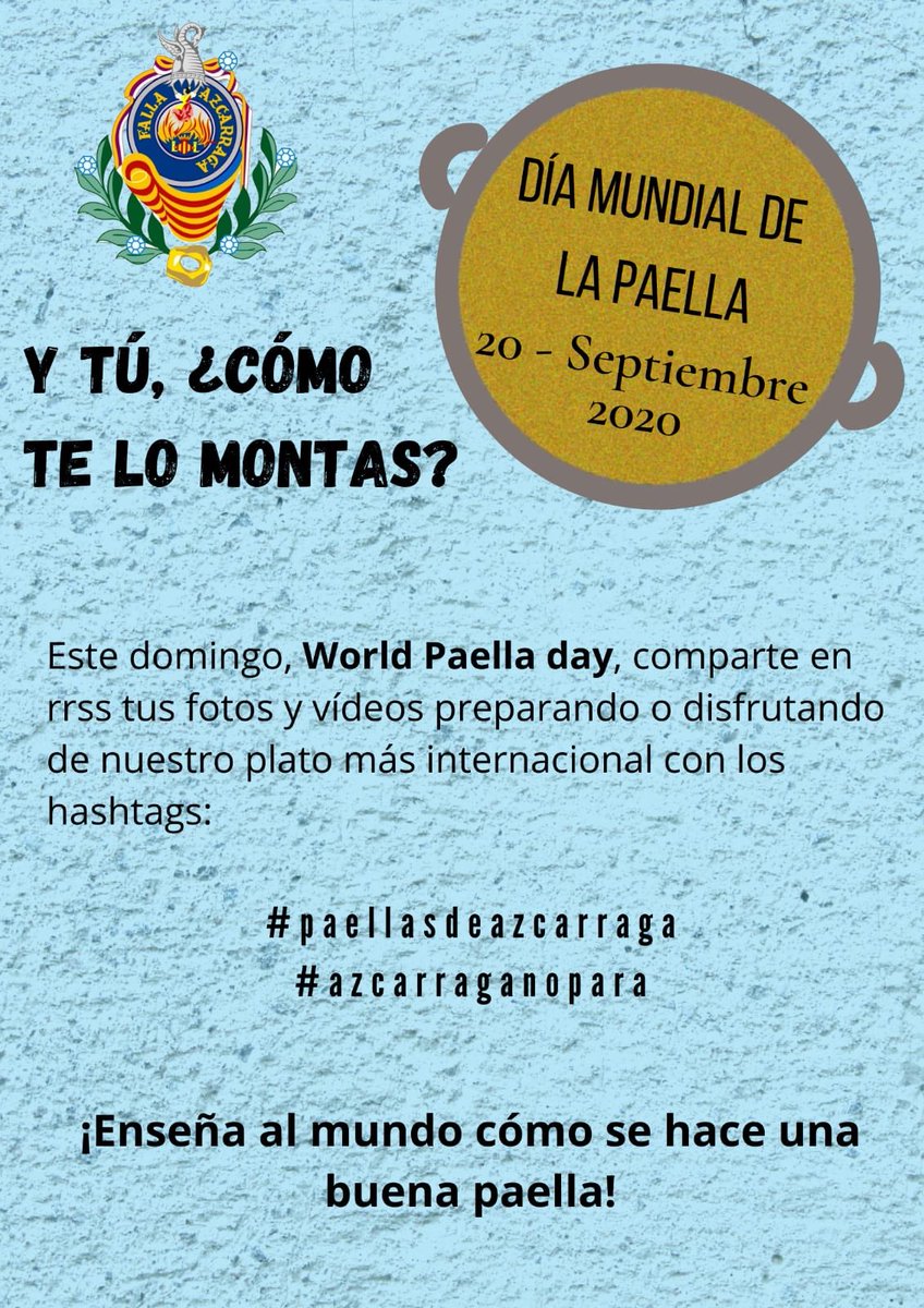 Azcarraga participa este año en el #WorldPaellaDay #paellasazcárraga #azcárraganopara