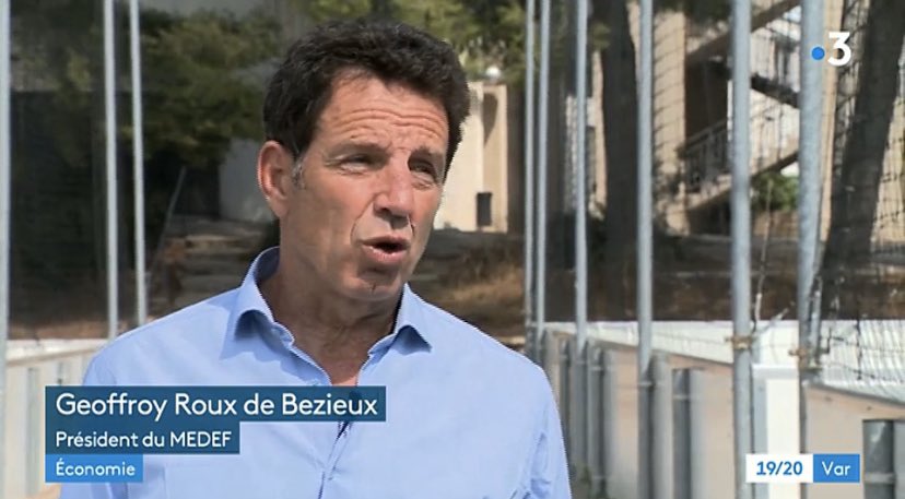 A VOIR | <a href="/GeoffroyRDB/">Geoffroy Roux de Bezieux</a>, président du <a href="/medef/">Mouvement des Entreprises de France</a>, sur <a href="/France3/">フランスさん</a>, à l’occasion de son déplacement à #Toulon : « Les entrepreneurs ont un état d’esprit combatif ». 
france3-regions.francetvinfo.fr/provence-alpes…